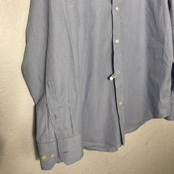Banana Republic Stripped Button Up White Neck Shirt Men Size XL - Picture 3 of 8
